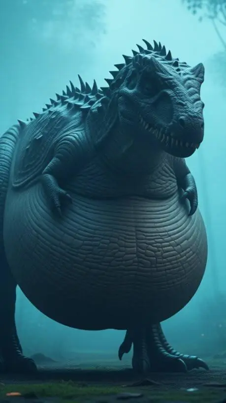 ai character: fat belly i rex background