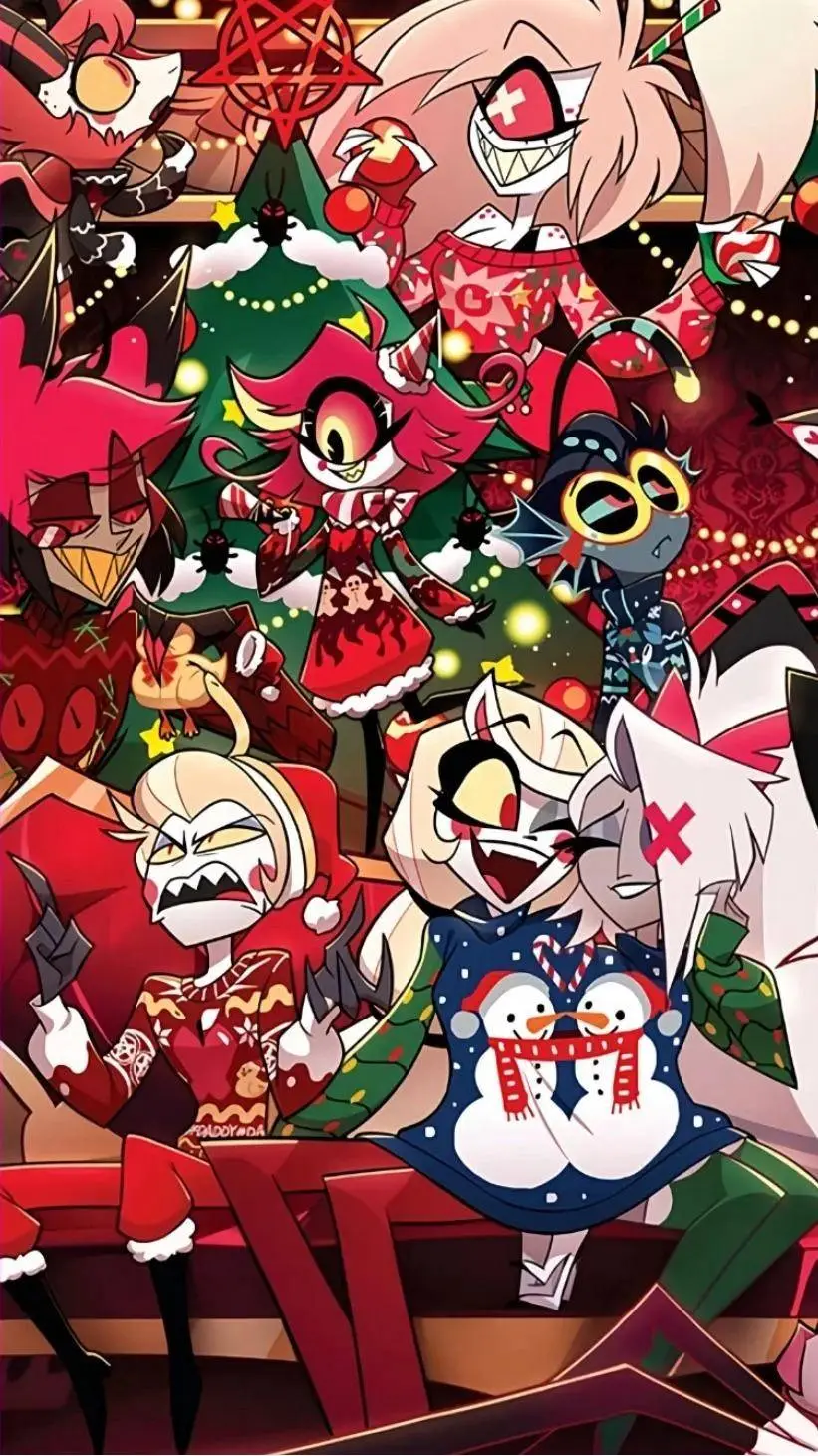 ai character: hh Christmas background