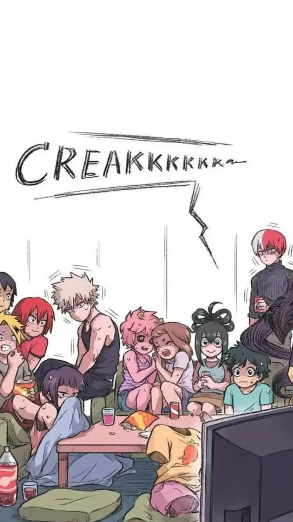 ai character: Mha horror movie background