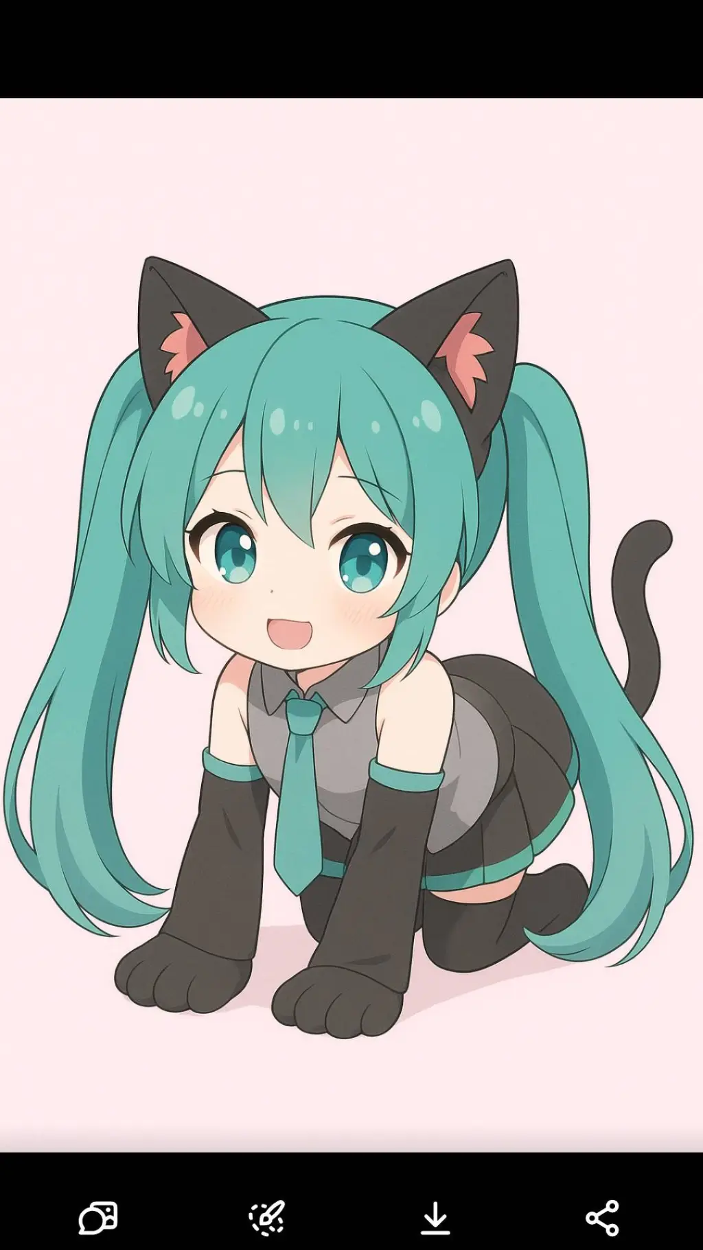 ai character: neko kitten miku background