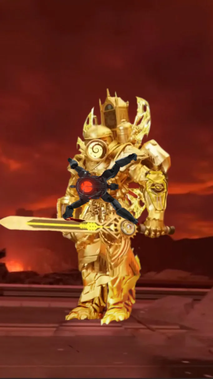 ai character: Titan clock man background