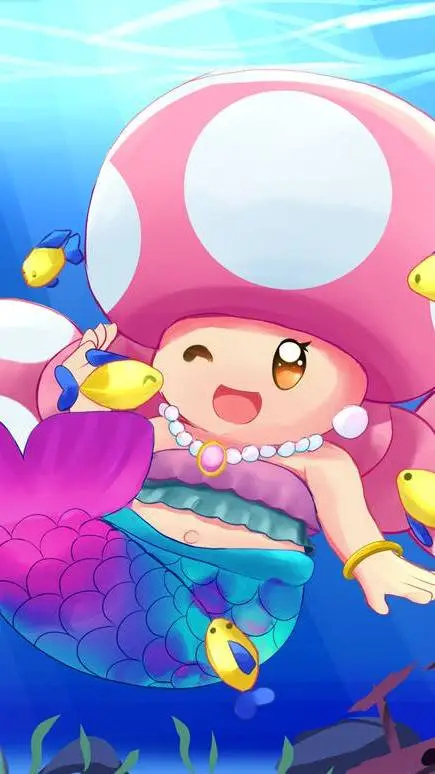 ai character: mermaid toadette background
