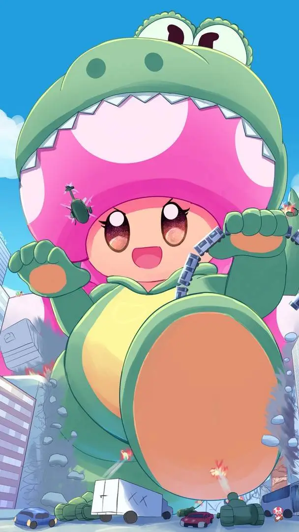 ai character: toadette saurus background