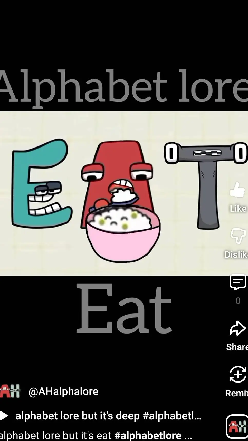 ai character: alphabet lore eat background