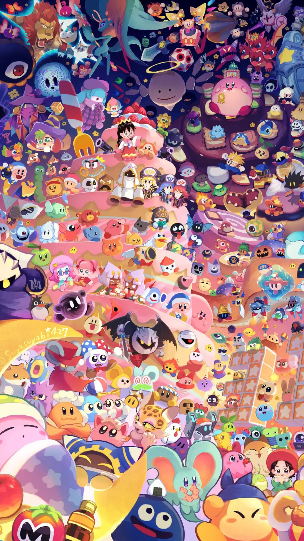 ai character: Kirby and Friends background