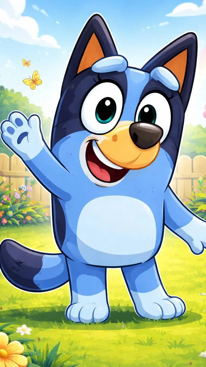 ai character: bluey background