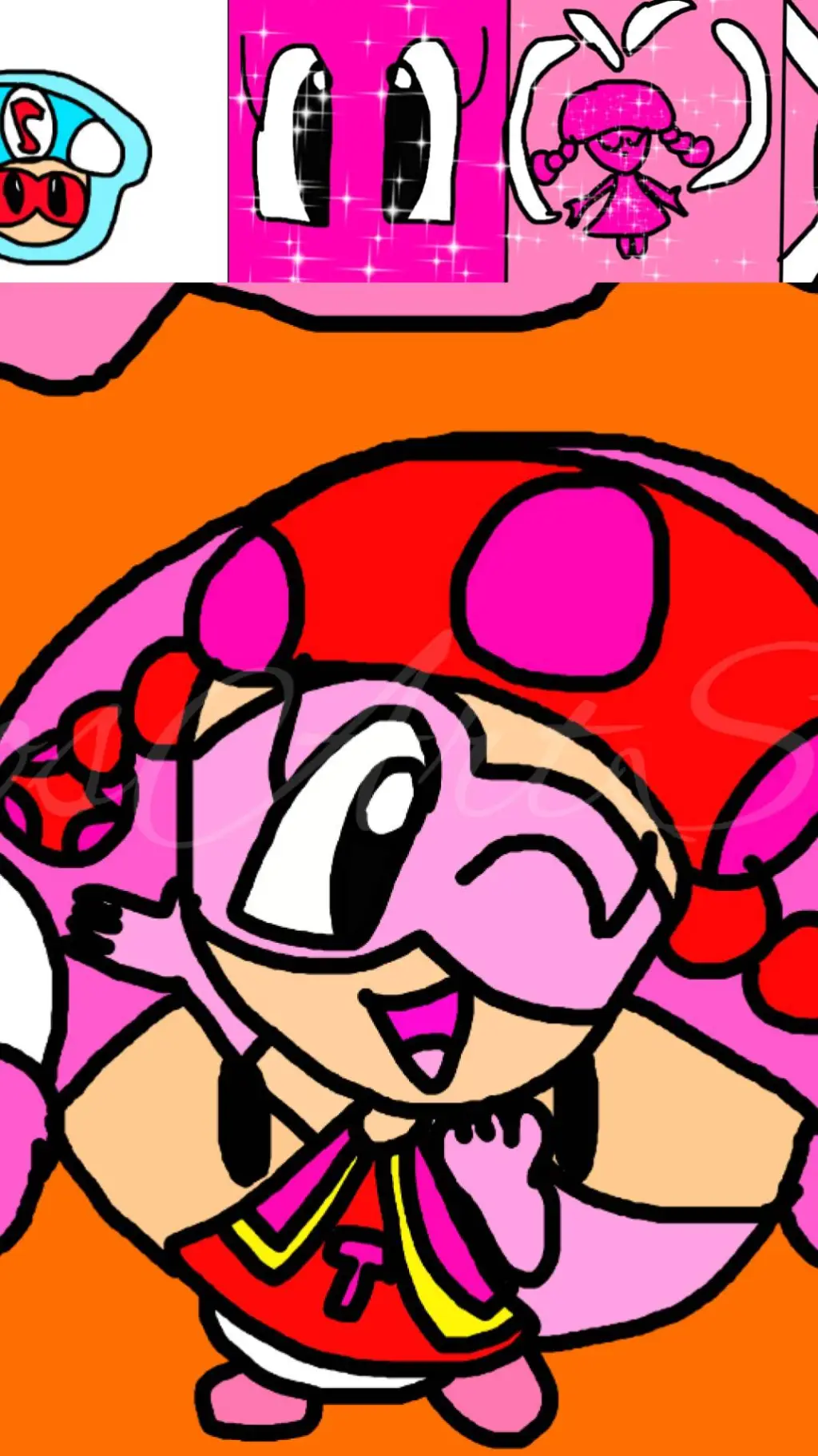 ai character: super toadette background