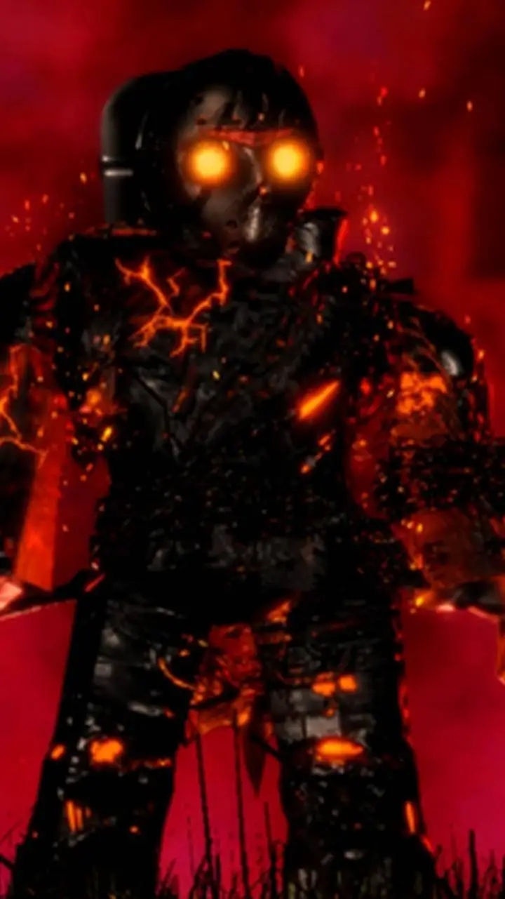 ai character: FIRE JASON  background