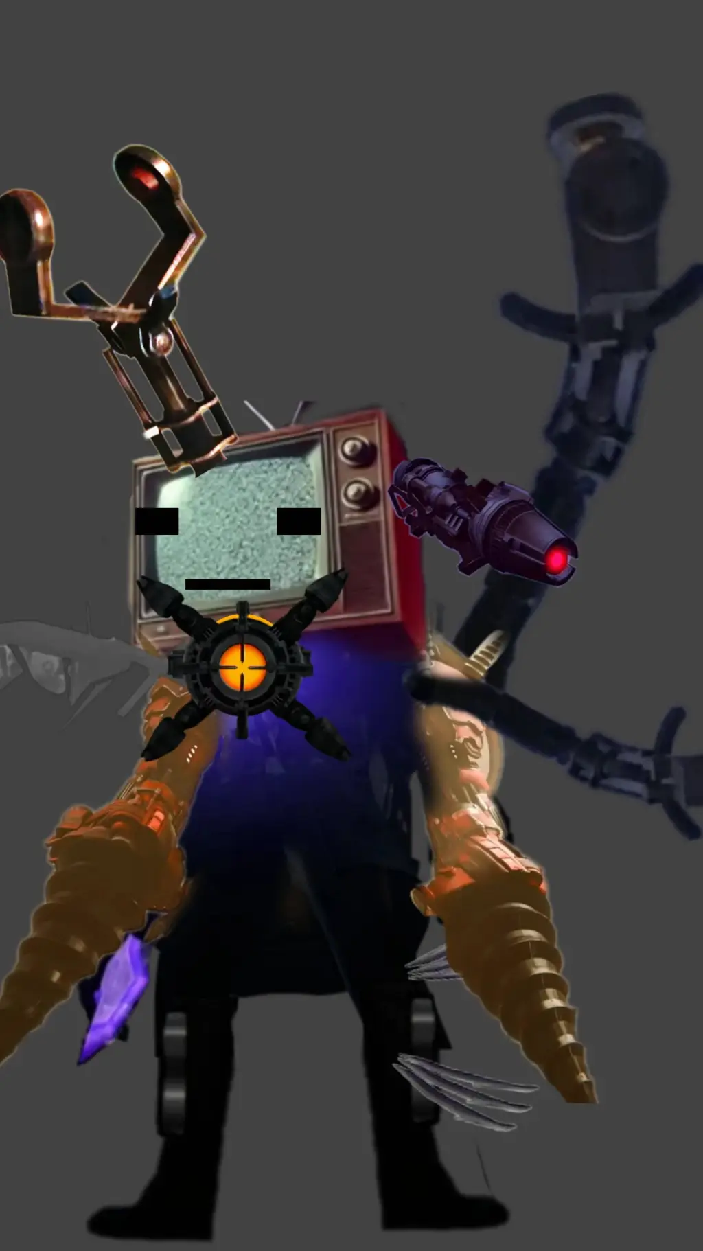 ai character: infected tv man background