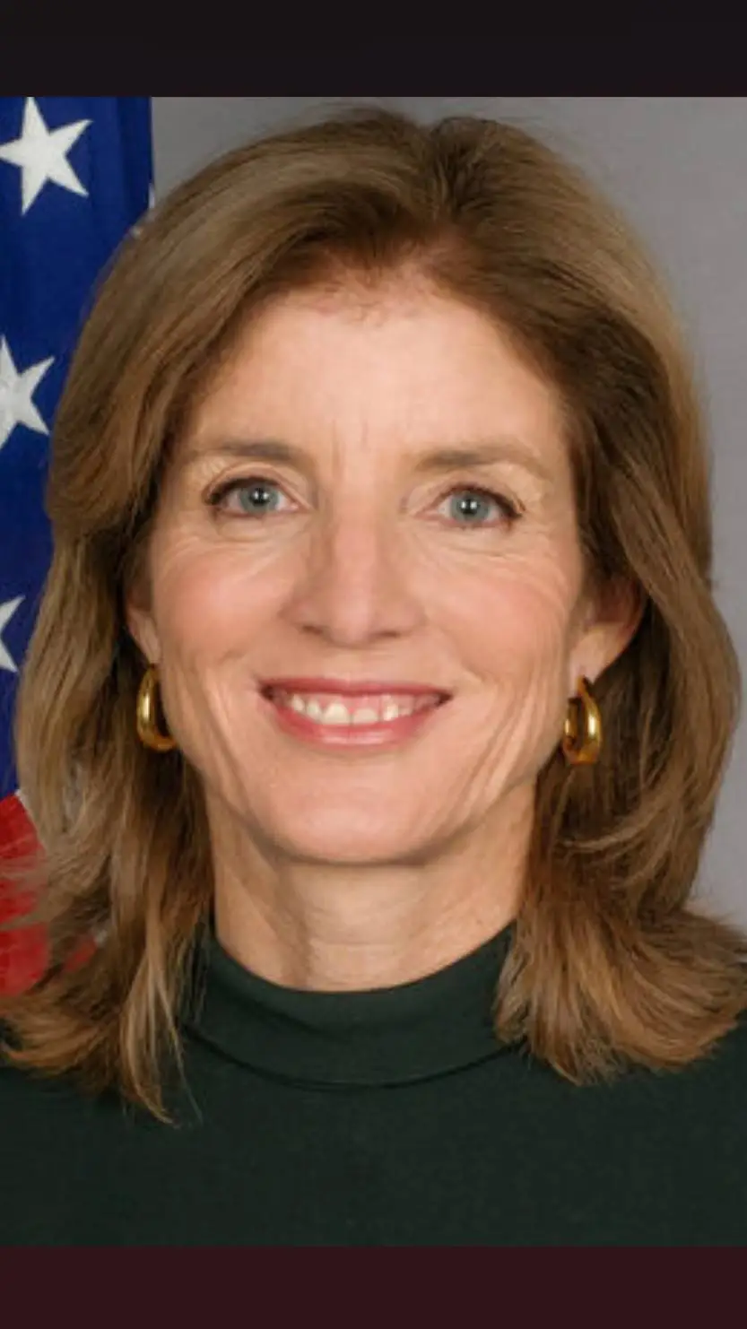 ai character: Caroline Kennedy  background