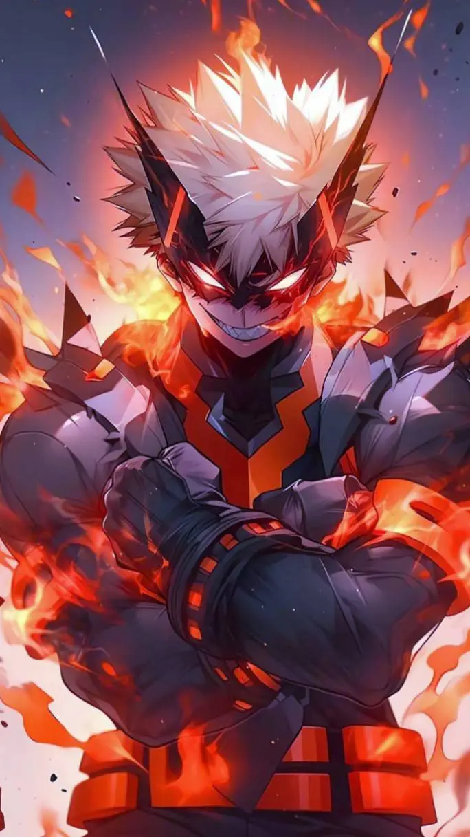 ai character: Fire spirit Katsuk background