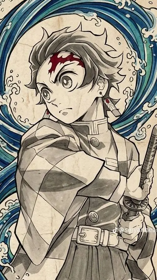 ai character: Tanjiro  background