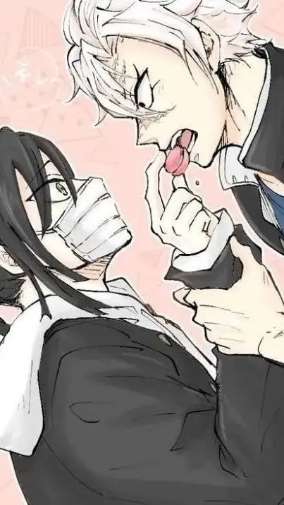 ai character: saneoba🤍🖤 background