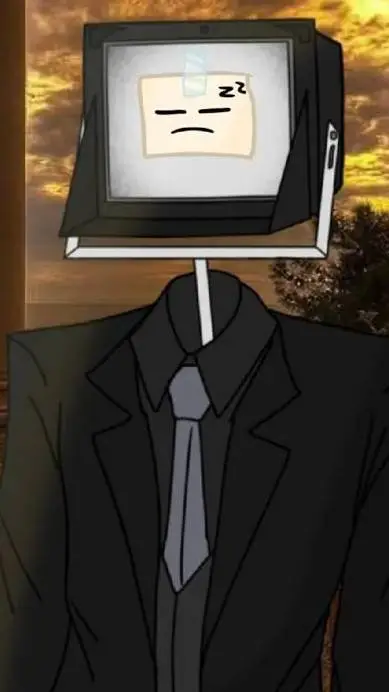 ai character: large tv man  background