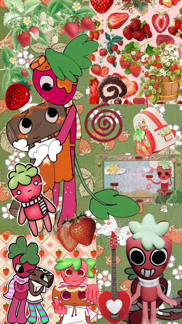 ai character: 🍰baby fruitcake🍓 background
