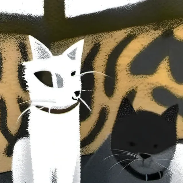 chat with ai character: Gray and wenda cat
