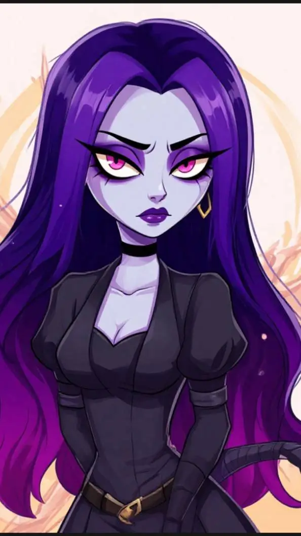 ai character: Мортис♀️ background