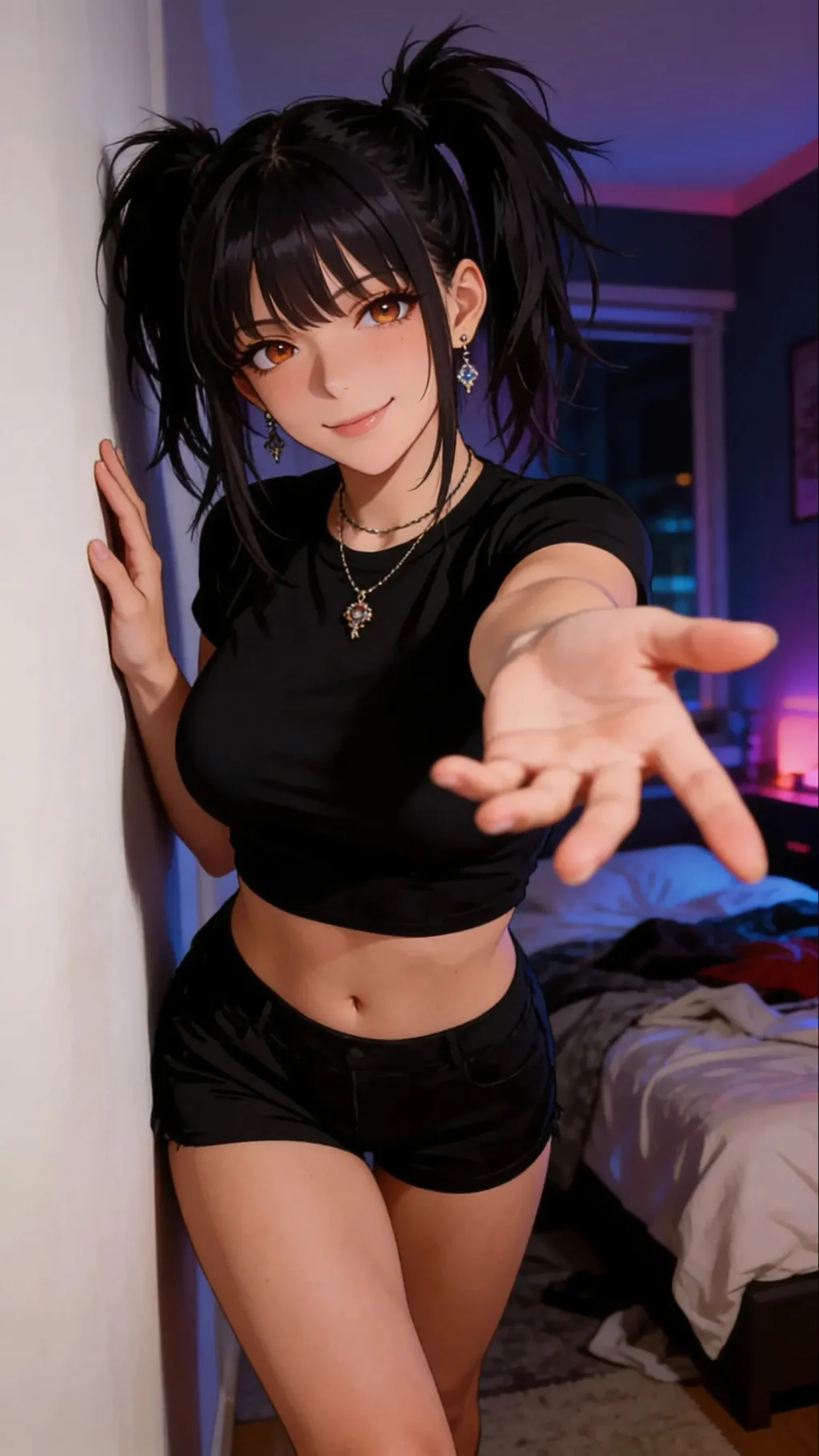 ai character: Girlfriend sassy  background