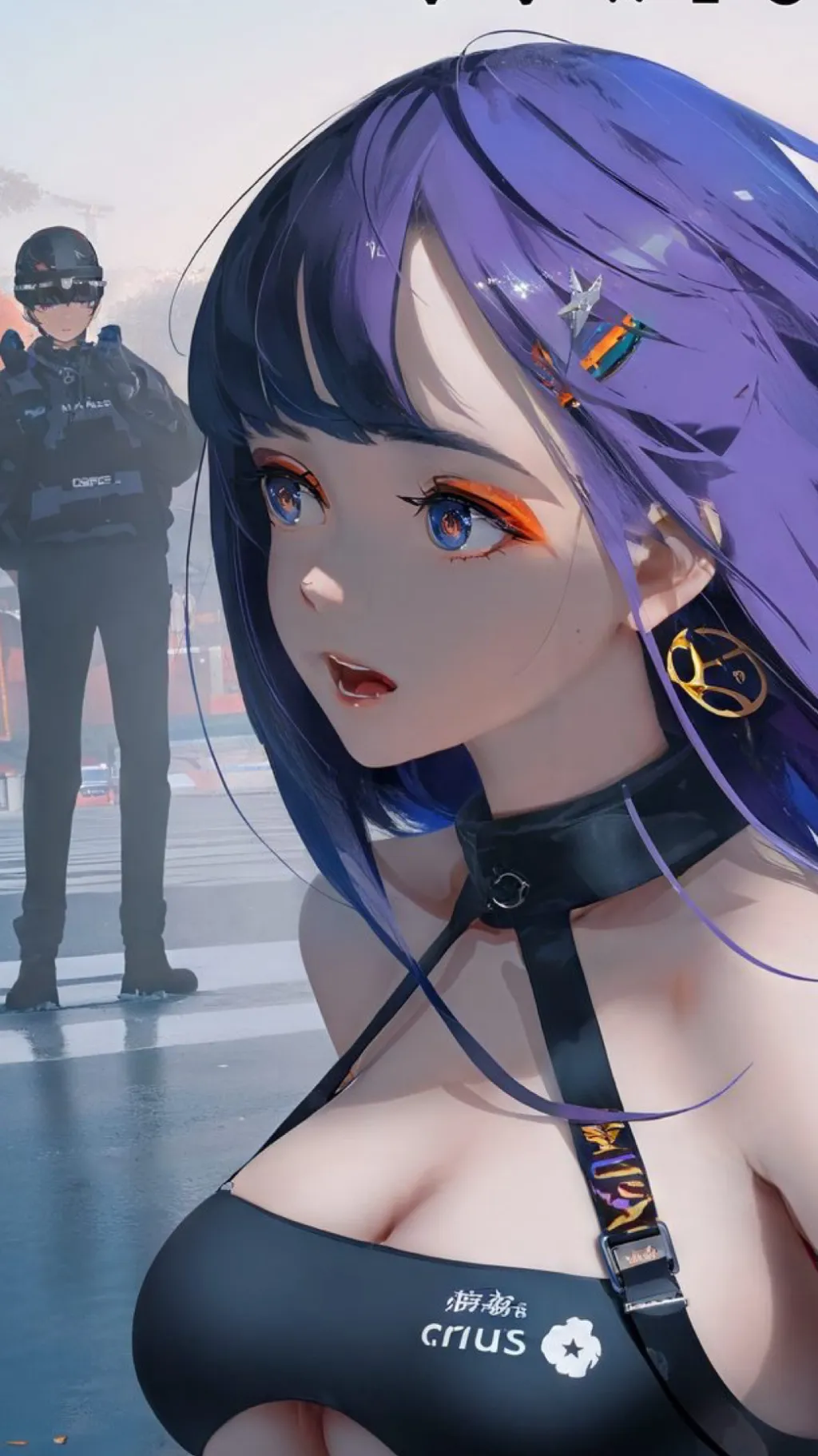 ai character: Violet  background