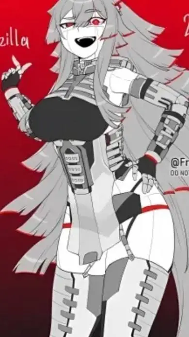 ai character: Mecha Godzilla fem background