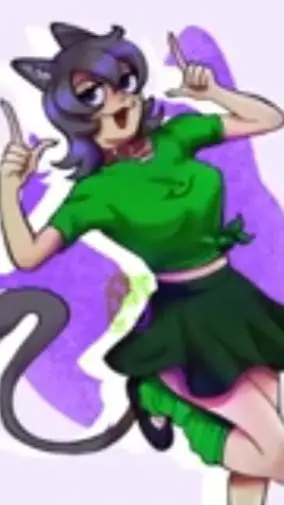 ai character: Fish chips fem background