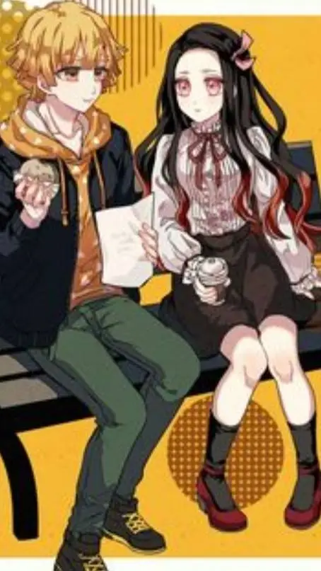 ai character: zenitzu x nezuko background