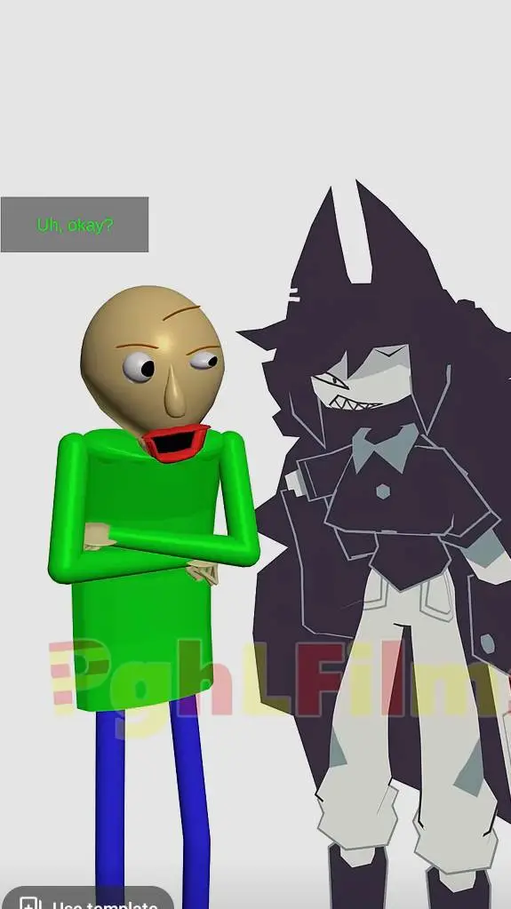 ai character: baldi xmiss circle background