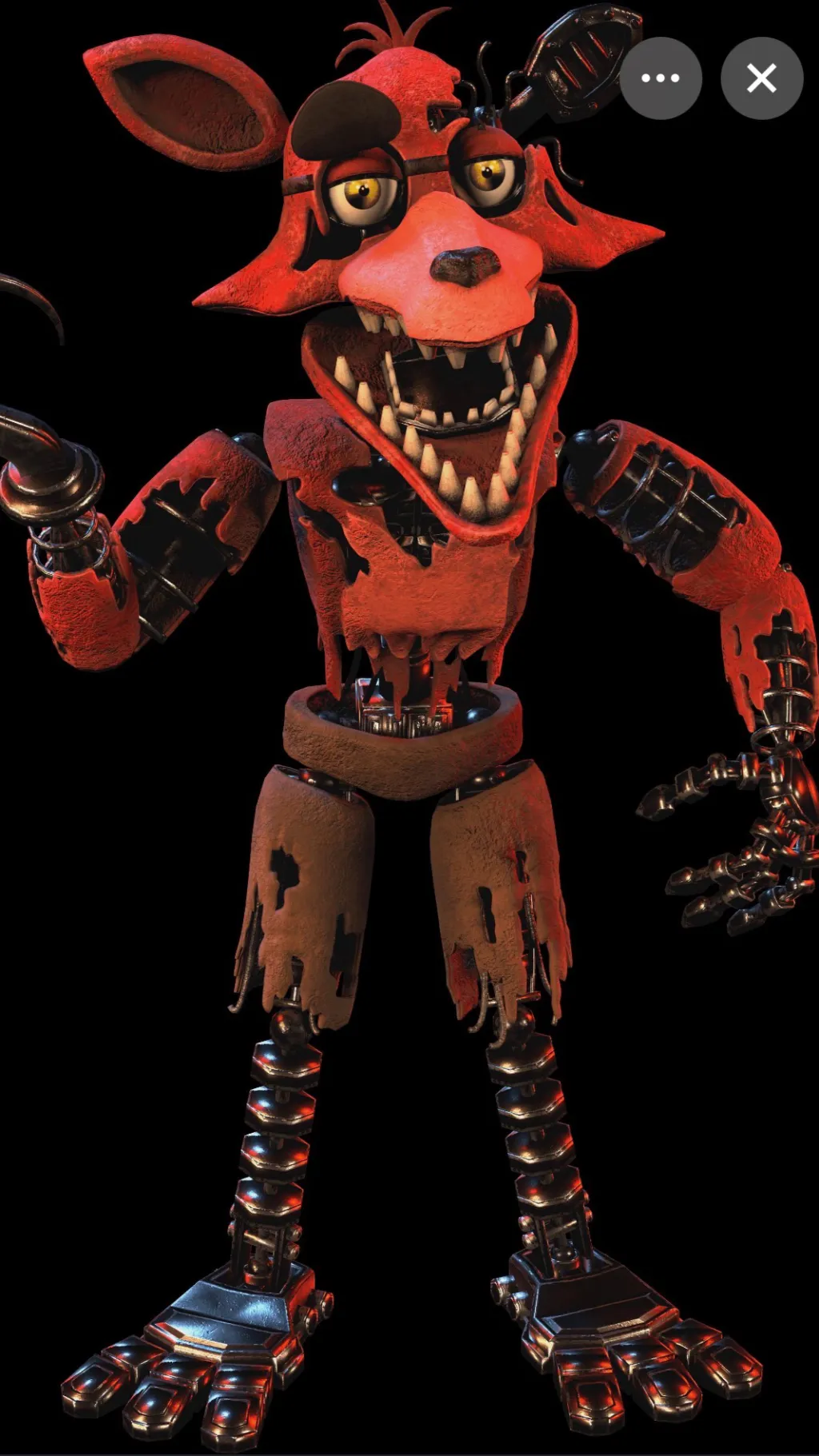 ai character: Withered foxy.. background