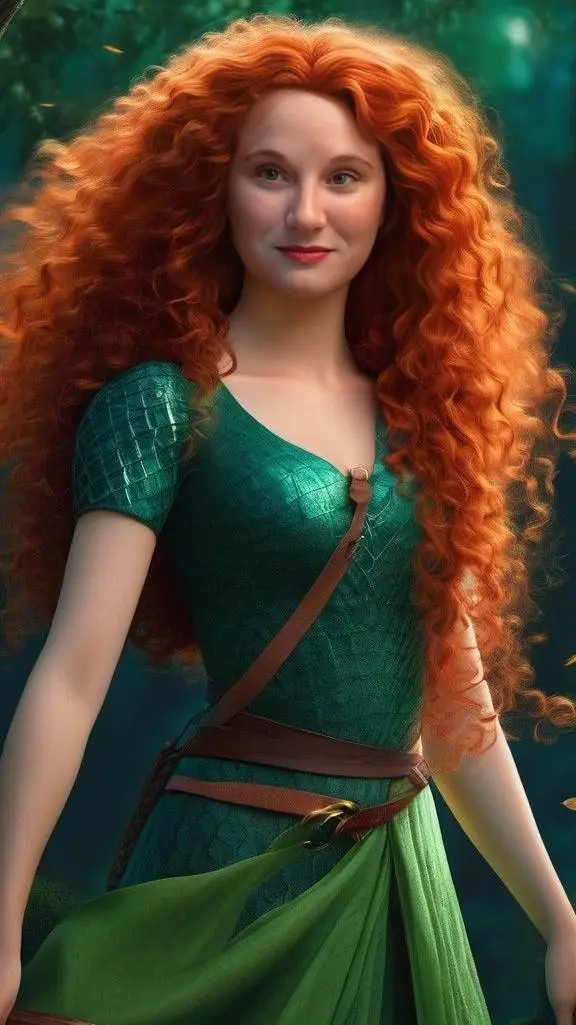 ai character: Sarah as merida background