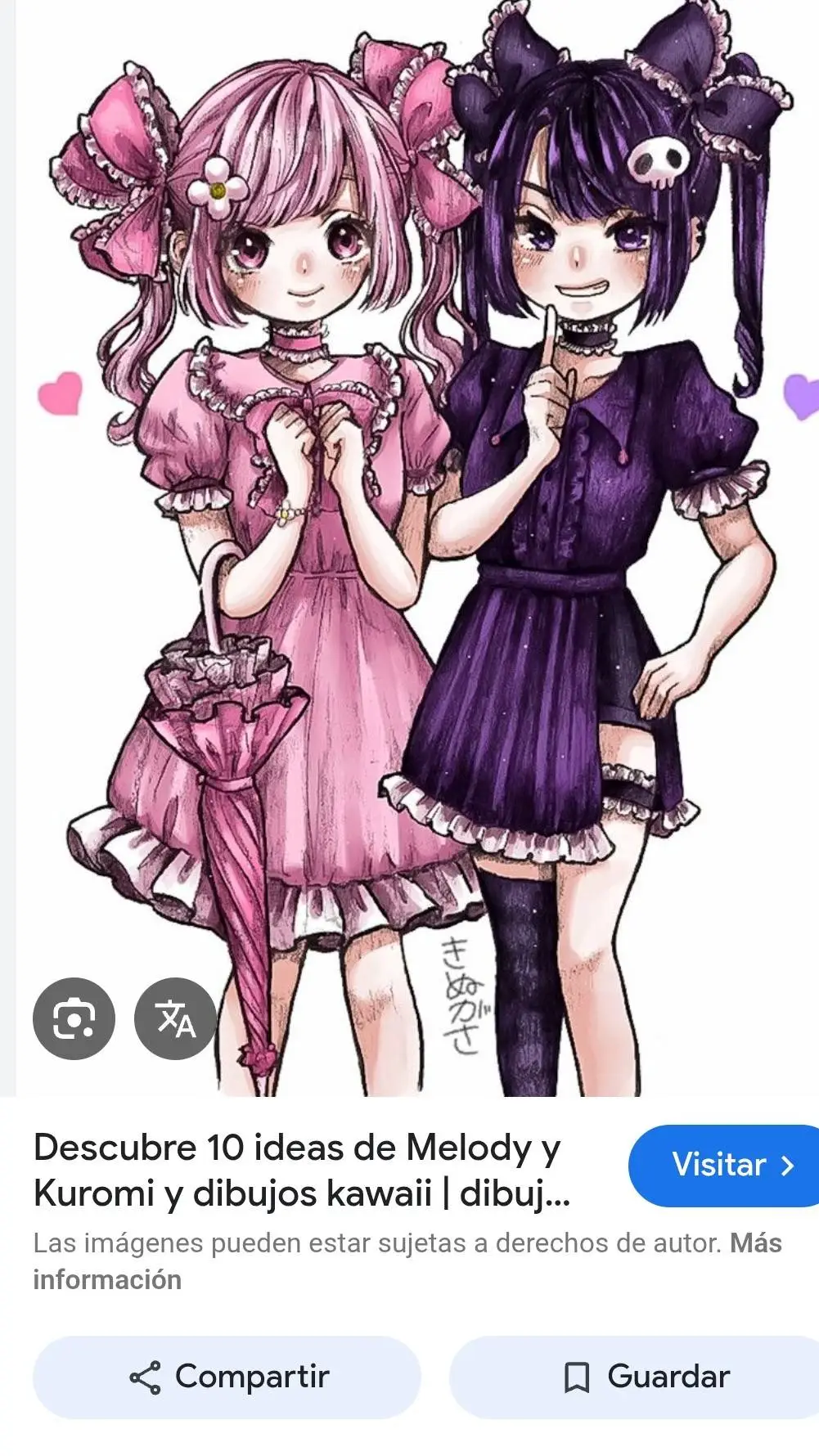 ai character: melody y kuromi background