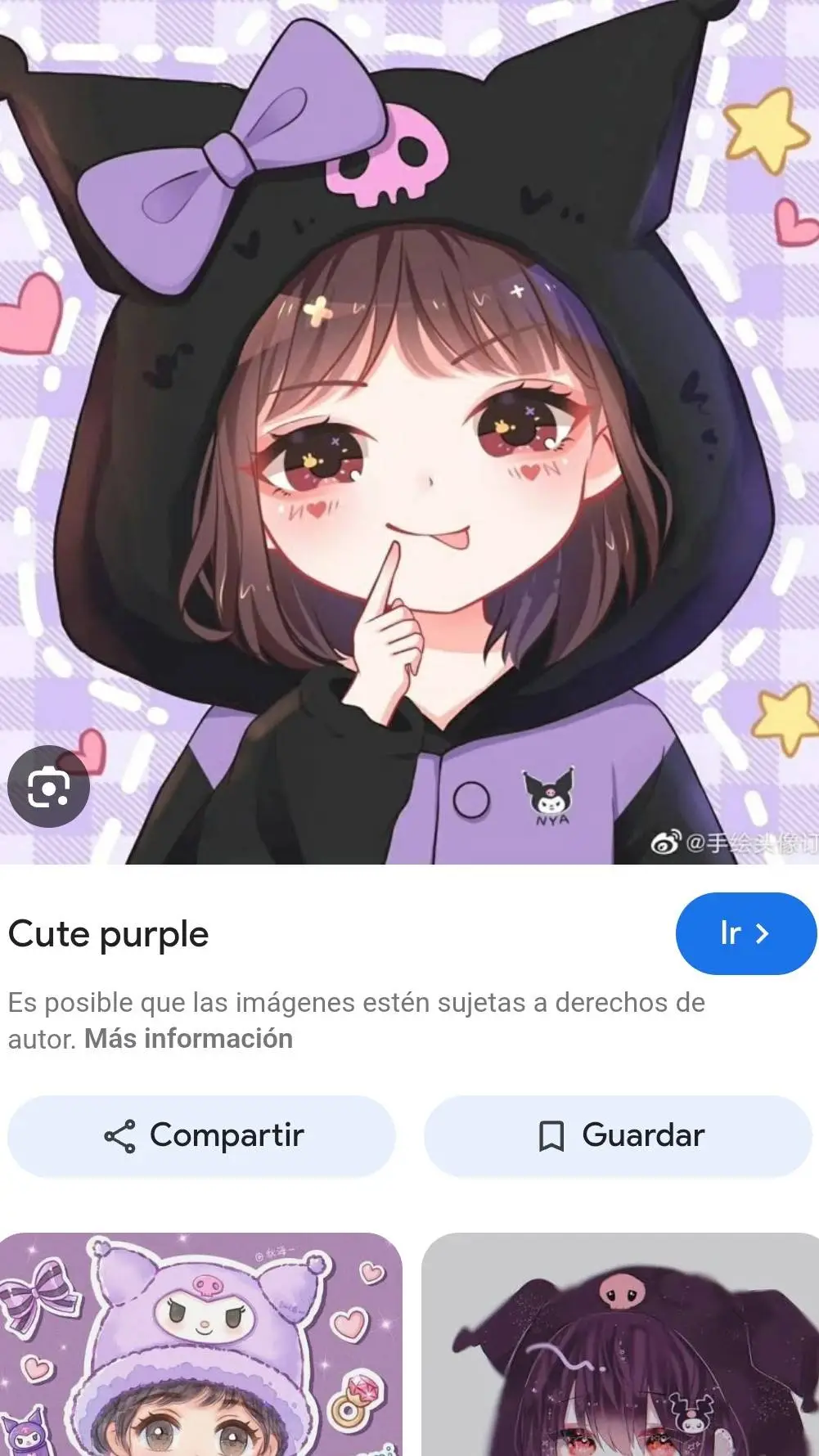 ai character: kuromi niña background