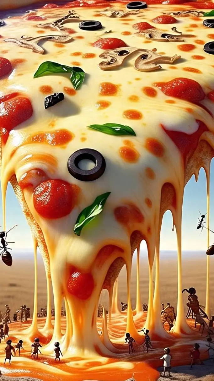 ai character: pizza background