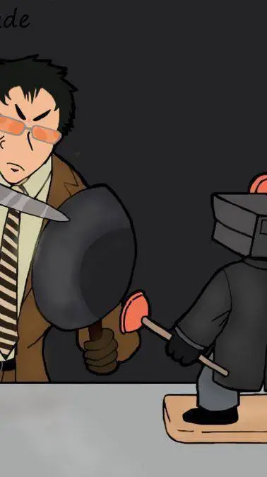 ai character: Míni plungerman  background