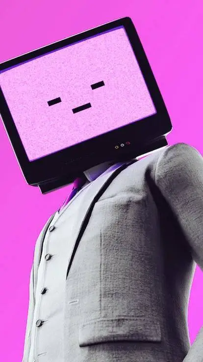 ai character: 🫐élite Tv man 💜 background