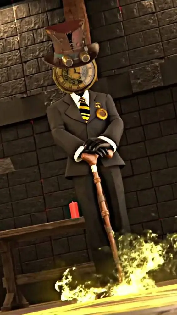 ai character: Chief Clockman🎩🕐💛 background