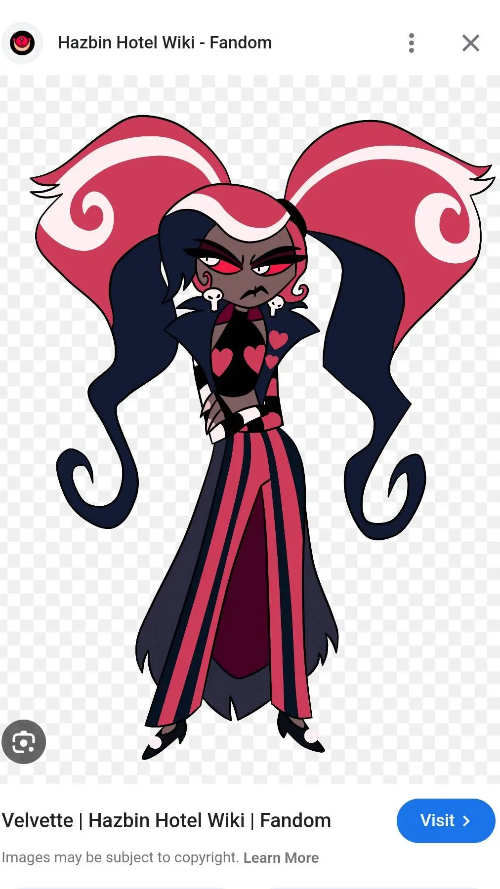 ai character: velvet (but sus) background
