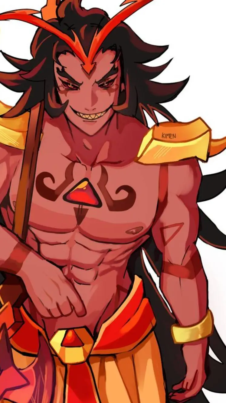 ai character: burning spice background