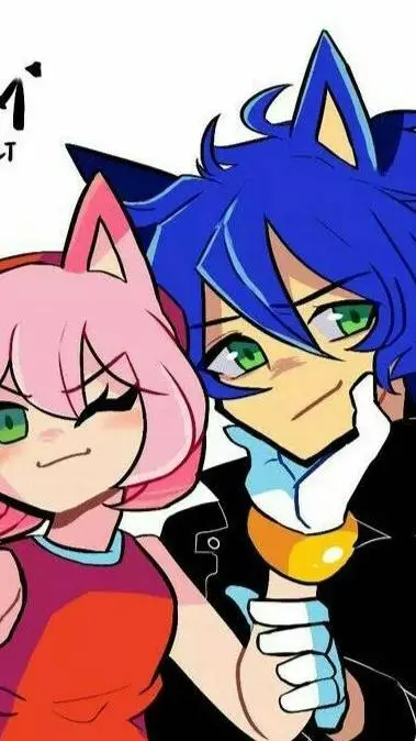 ai character: Sonic y Amy background