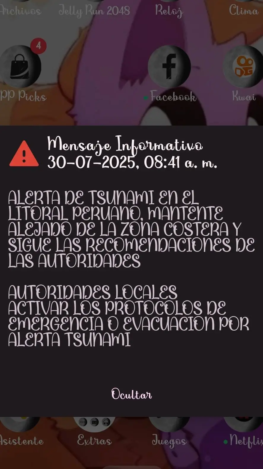 ai character: ALERTA TSUNAMI  background