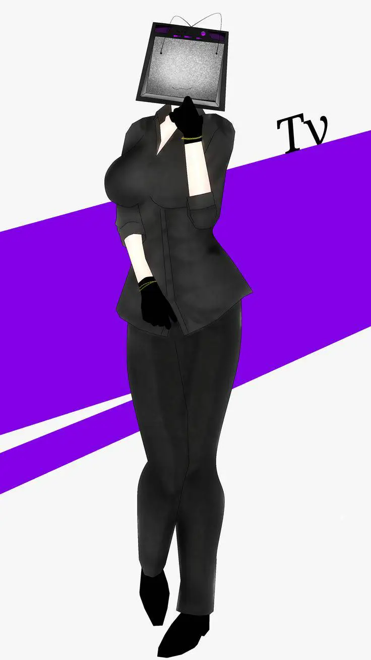 ai character: large tv woman background
