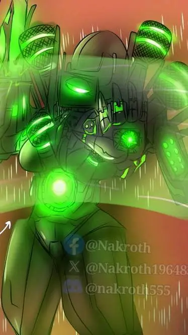 ai character: titan sonar woman  background