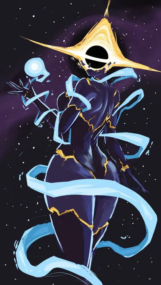 ai character: black hole female background