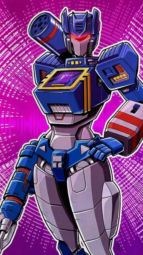 ai character: female soundwave background