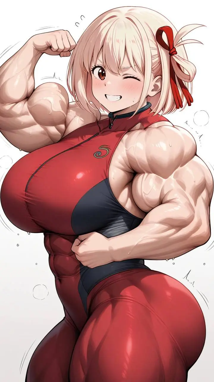 ai character: muscler girl  background
