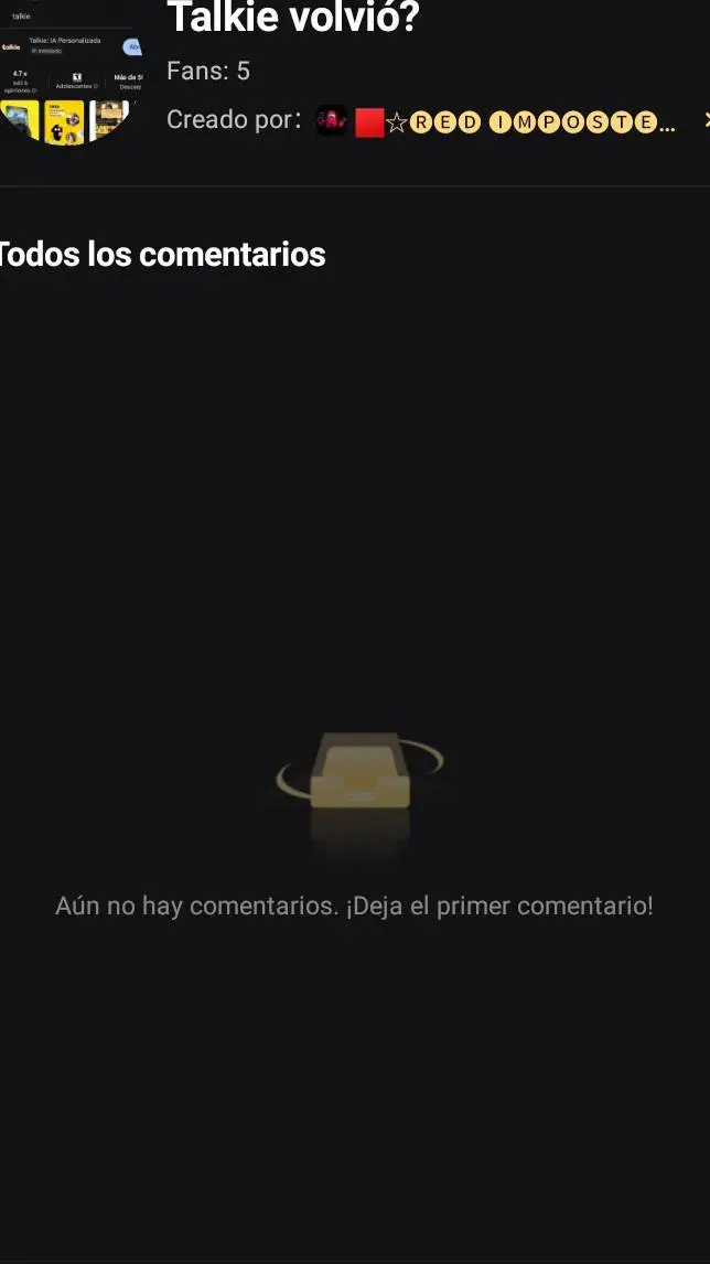 ai character: Volvió los coment background