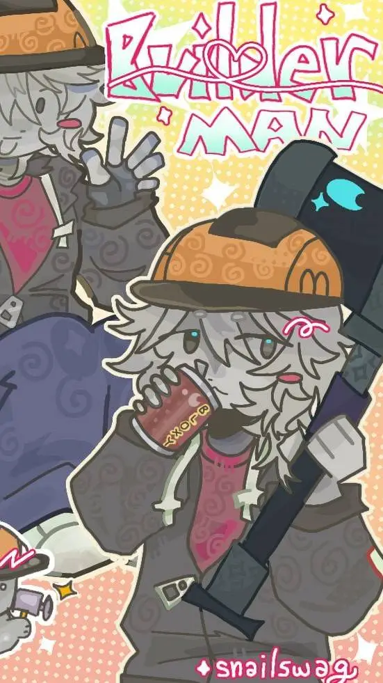 ai character: ╰┈➤baby Builderm background