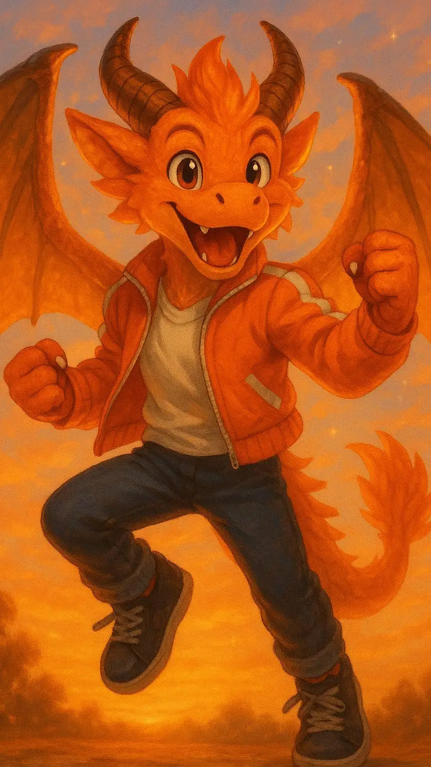 ai character: Orange blazeheart background