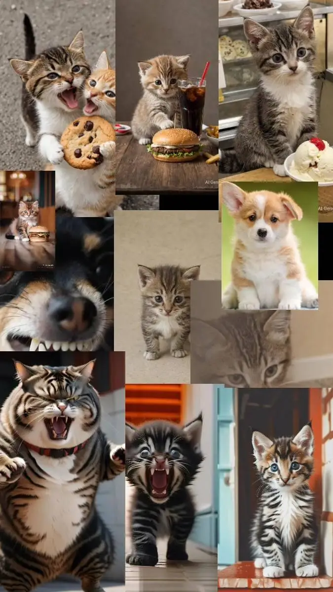ai character: Kittens and Dogs background