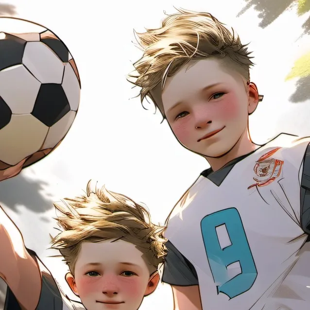 chat with ai character: Two football boys