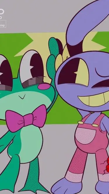 ai character: Jax y Ribbit^^ background